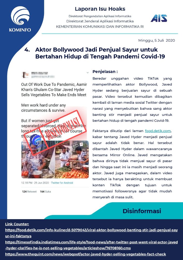 ppid_sukoharjo's tweet photo. Laporan Isu Hoaks, Minggu 5 Juli 2020
@ganjarpranowo
@provjateng
@ppid_jateng
@kominfo_jtg
#ppid
#ppidskh
#ppidskh2020
#isuhoaks
#cucitanganpakaisabun
#JagaJarak
#pakaimasker
#LawanCovid19 https://t.co/yE3ZyAIVtK