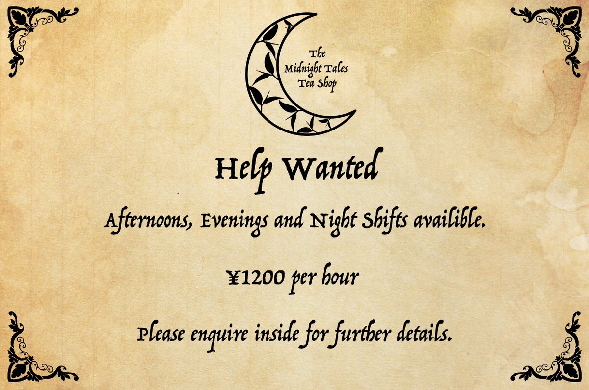 MrStealYoTea's tweet photo. #OpenRP #OpenStarter 

Tae carefully pinned the 'help wanted poster' to his tea shop window, just in front of the black-out curtains so that passers by could see it.  He was ever hopeful that maybe someone would be desperate enough to come looking for work there. https://t.co/oObLY72Y9Y