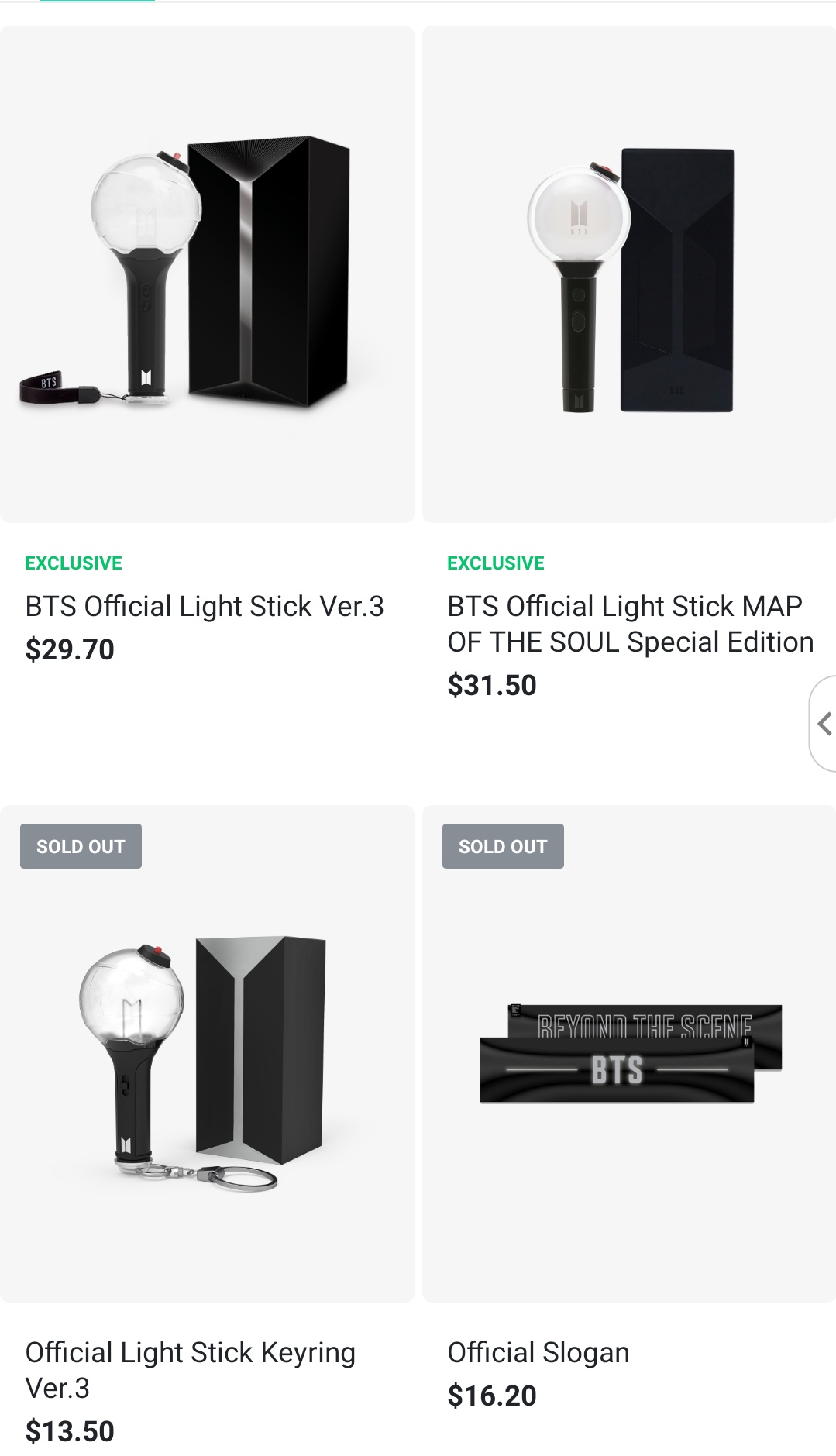 BTS OFFICIAL LIGHT STICK KEYRING VER.2