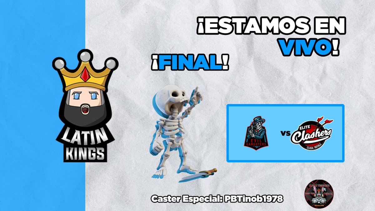 #ClashRoyale | Final

¡Felicidades a @EvilGangstersMX y a <a href="/ELITECLASHERS1/">ELITE CLASHERS®</a> por llegar hasta aquí!

Acompáñanos al directo de <a href="/PTinob1978/">⭐PB⭐Tinob1978</a> para ver quién será el vencedor de la Latin Kings League.

📺: youtu.be/uTiH8zajhbY