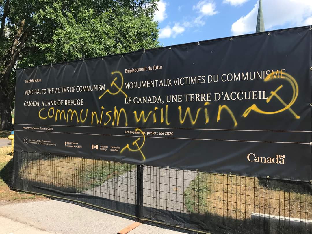 ukrcancongress's tweet photo. At the construction site of Canada's Memorial to the Victims of Communism in #Ottawa. @tributetolibert #cdnpoli https://t.co/aBCZPKQqYE