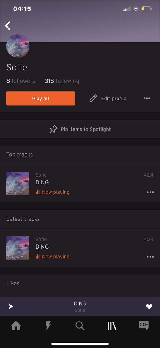 This is my user on soundcloud (like the link I put in my bio) please check it out! I’ll be posting more music, so stay updated!✨