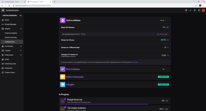come on you guy all i really need is to average 3 viewers then ill be a #twitchaffiliate @Twitch #RoadToAffiliate<a href="/tag/twitchstreamer"class="tags"><span>#twitchstreamer</span></a><a href="/tag/twitchaffiliate"class="tags"><span>#twitchaffiliate</span></a><a href="/tag/roadtoaffil"class="tags"><span>#roadtoaffil</span></a>