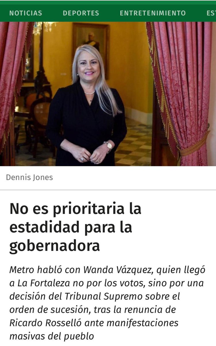 CaminoAlNuevoPR's tweet photo. Para Wanda Vázquez la #Estadidad NO es PRIORIDAD.
#AlertaProgresista
.@aprogresista #NoTeDejesCoger ... https://t.co/xpIzBaG1G6