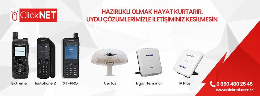 Uydu Çözümlerimizle İletişiminiz Kesilmesin. Hazırlıklı Olmak Hayat Kurtarır.
#clicknet #uydutelefonu #uyduinternet #yahsat #yahclick #thuraya #iridium #inmarsat