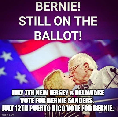 PeepsPowertothe's tweet photo. New Jersey &amp; Delaware vote for Bernie this Tuesday! Puerto Rico vote for Bernie Sanders July 12!! #Bernie2020 #Notmeus #Unidosconbernie 
https://t.co/qj7hOfMogR https://t.co/LYeq1Hvdjl