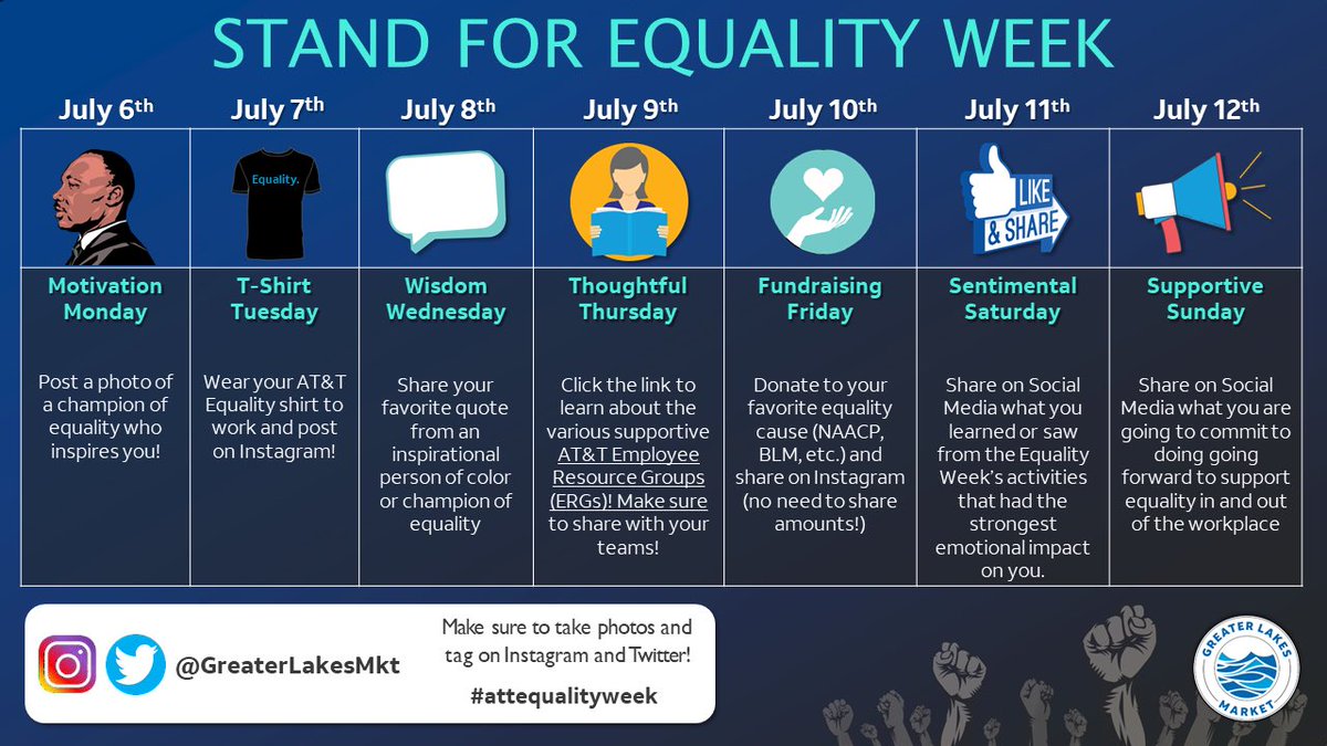 Only a couple hours left before we start our #ATTEqualityWeek with <a href="/GreaterLakesMkt/">Greater Lakes Market 🌊</a>! Looking forward to see all that the team will share as we stand together for #Equality. 

#latenightthoughts #WeAreGLM #LifeAtATT