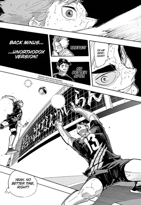 but unlike atsumu, i dont think he would even dare think "is he serious?!"

kageyama would definitely set to hinata without questioning him, trusting the ball to hinata cuz he KNOWS hinata would be there 