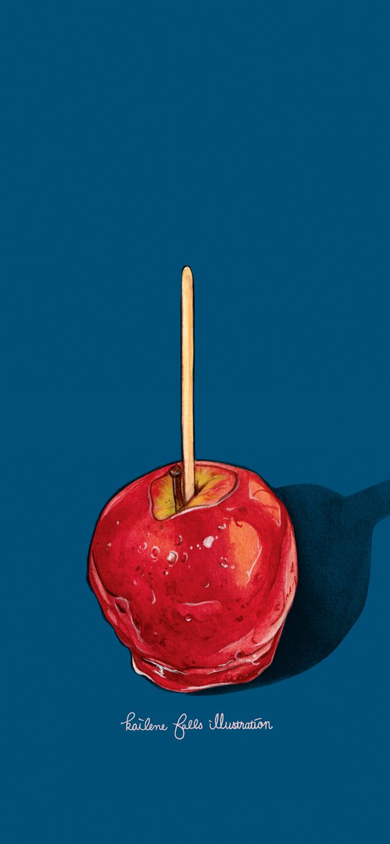 ケイリーン イラストをスマホ壁紙にしてみました ベトナムのバインミー とりんご飴です フードイラスト Foodillustration