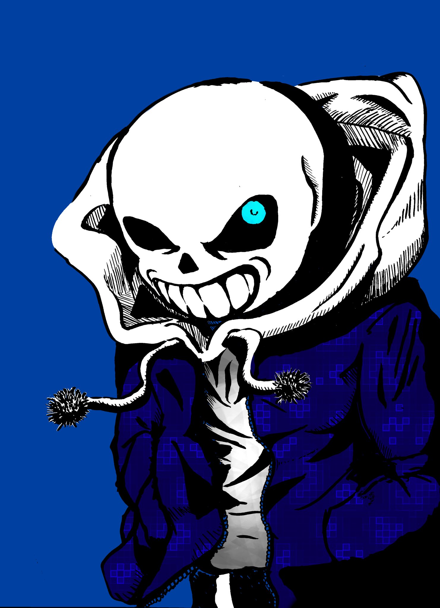 Tataken Undertale Sans アンダーテール サンズ イラスト アート Illustration Art アナログ Cool Blue Skeleton T Co Ryusttjmwb Twitter