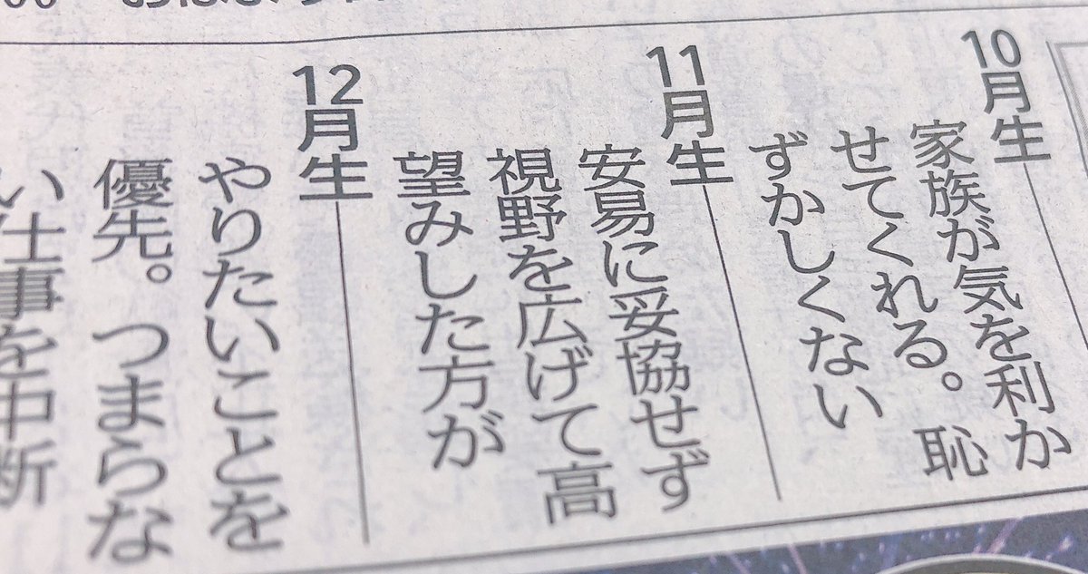 職場で見る中国新聞の今日の運勢、運勢???みたいな攻めの姿勢で最近やみつき。 