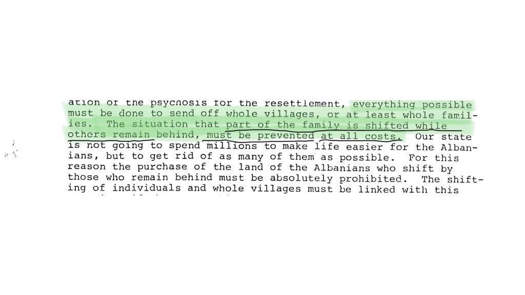 the memorandum also explains the plan to MAKE STAYING INTOLORENT FOR ALBANIANS through ruthless methods | leaving dogs unchained - COMPULSORY labour - abolish albanain basic rights and to distribute arms to their serbian colonists whilst using BRUTAL FORCE & ANY MEANS NECESSARY