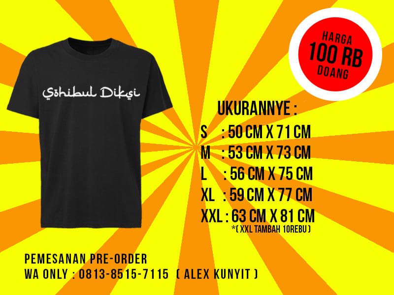 rio_dumatubun's tweet photo. yok yg mau pesen kaos SOHIBUL DIKSI cuma 100 ribu !
yok bantu kita yok buat beli ruko bekas anang hemansyah https://t.co/u6FAJnj60q
