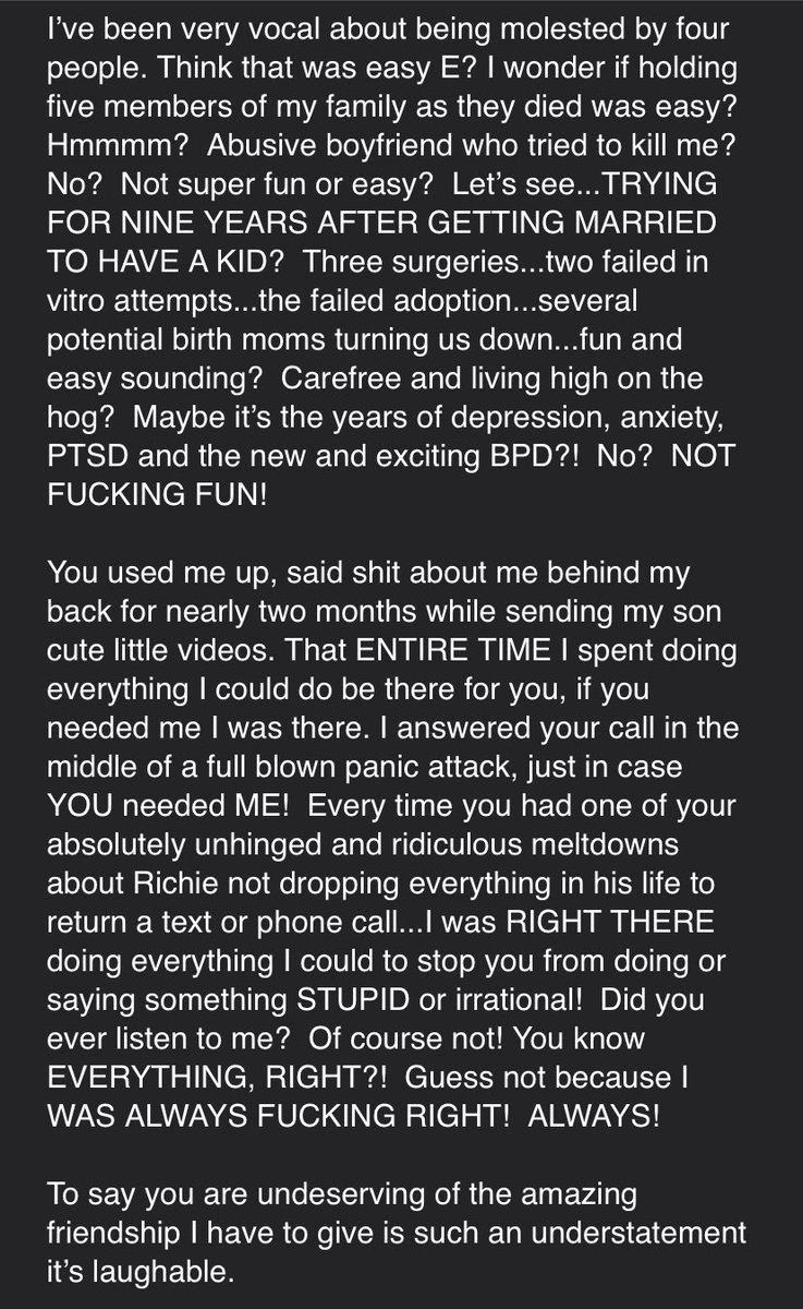 7/This is how a very nice Bossy Lady WILL lash out if someone has the STONES to make light of every awful thing that’s happened to me.I’m not afraid of losing followers because those who know me? KNOW ME!cc: @gangstamimi  @southpawgram  @DeadBunnyFrank  @KikiAdine  @ThomONeil1