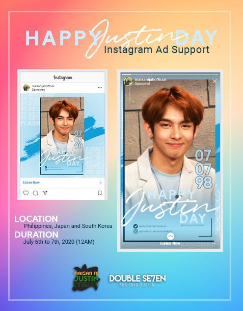 Instagram & Facebook birthday ad support!By:  @maisaniJah: By clicking the link you can also rewatch  #SB19_JUSTIN FB Live as Detective Coliwa & Ikako. When you see it please take a screenshot and tweet it.JUSTINDay D1andONLY @jah447798  @SB19Official
