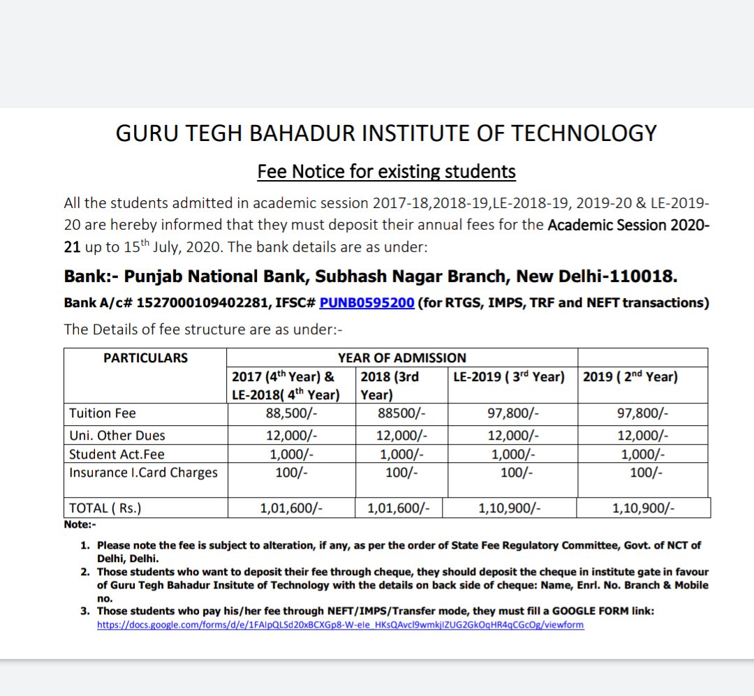 iam_Himanshu_'s tweet photo. genrally we have to submit our fees in month of August to september but in this pandemic time when there is crises they are asking for fees 1 month before .if they can't give relaxation atleast they should not put burden on students.#gtbit @GGSIPUIndia https://t.co/ecNJ3KzU2S