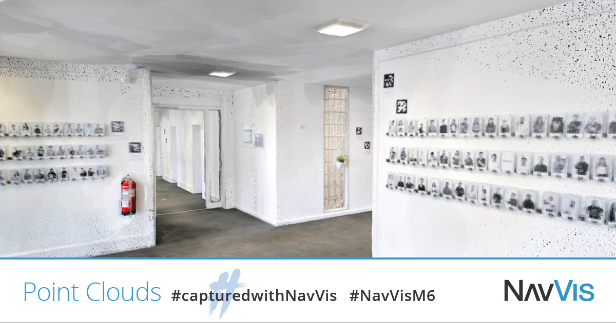 NavVisOfficial's tweet photo. Miss being in the office? So do we. Here's a point cloud of the lobby, #capturedwithNavVis in such fine detail you could almost make out the photos on our wall of fame. https://t.co/qlUtFE13sH https://t.co/T8LK10yIAX