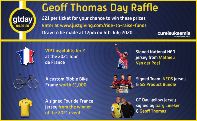 TheTour21's tweet photo. #GTDay may be over – but you can still get involved! 🙋‍♂️

We’re holding a raffle today at 1⃣2⃣noon, with a host of top prizes available, including a special-edition yellow jersey signed by @GaryLineker. 😍

Enter here 👉 https://t.co/9U67fIRzFi

#CLFamily #Zwift #VirtualCycle https://t.co/KvYiuFvxzS