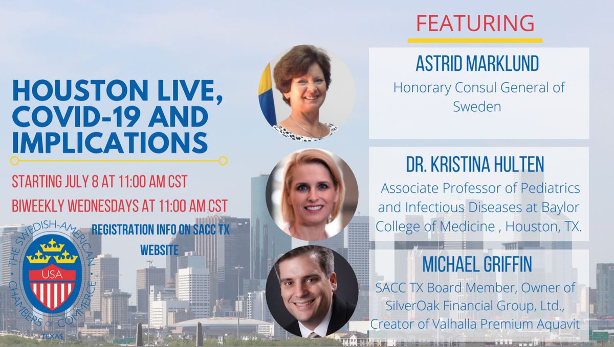 Join <a href="/SACCTEXAS/">SACC-TX</a> this Wednesday on July 8, 11 am CDT for their new, biweekly webinar series: ”Houston Live, Covid-19 and Implications”. Sign up for the event here: chamber.sacctx.com/events/details…