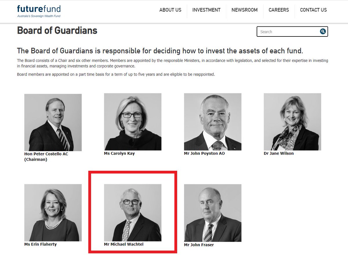 And, while we're here, is PACT Independent Non-Executive Director Michael Wachtel also the same Michael Wachtel who sits on the Board of the Future Fund with Peter Costello?Looks like the same guy to me. That's a bit cosy don't you think? #auspol