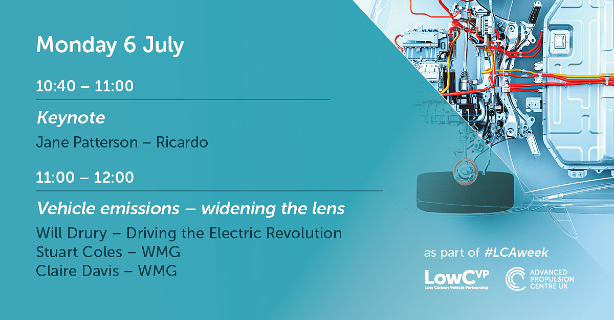 theapcuk's tweet photo. We're live at 10:30 - 12:00 today with our first webinar of #LCAweek, 'Vehicle emissions - widening the lens'.
Join us, @theLowCVP and guest experts to discuss why we need to account for a vehicles entire life emissions.
To take part, click here: https://t.co/Lxso6BsoWm https://t.co/HIgLeCD4ab