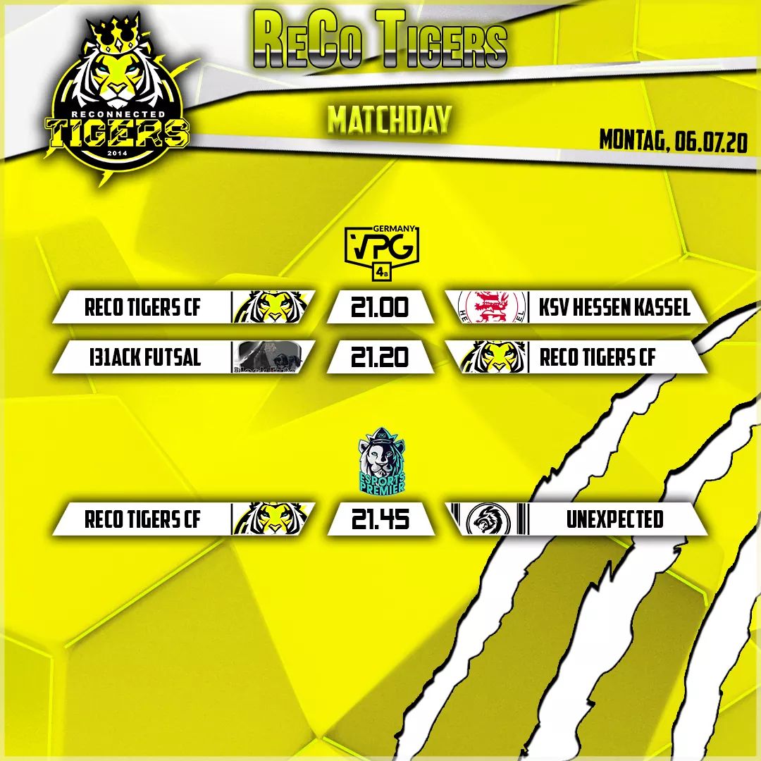 ReCoTigersCF's tweet photo. Matchday 

@OfficialVPG @VPGDeutschland @VPGPremier @UneXFIFA https://t.co/YcaNMVtPCE