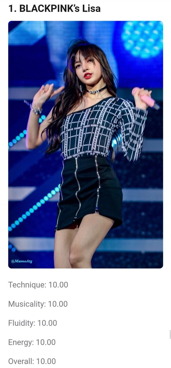  10 best female dancer in K-pop ranked by Professional!1.BLACKPINK's LISATechnique, Musicality, Fluidity,Energy, Overall is 10 of 10..Just perfect! 