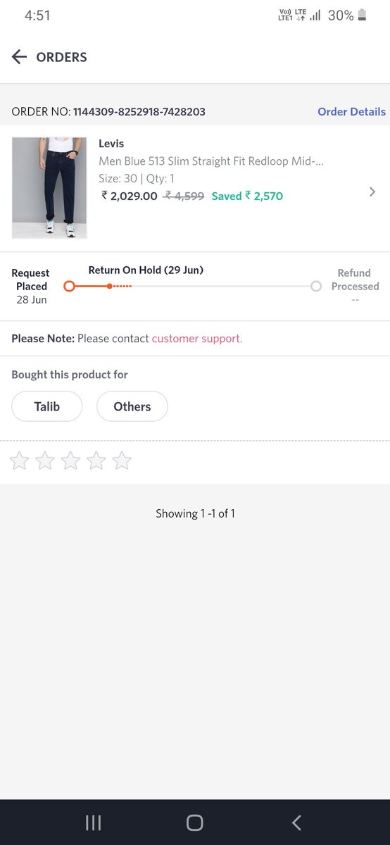RouffTalib's tweet photo. @myntra @MyntraSupport As you promised i will recieve a call from your case manager for order id 1144309-8252918-7428203. I still dont recieve any call and neither my issue has been resolved. Please look into this asap. Really disappointed with Myntra https://t.co/jlu7z0EblO