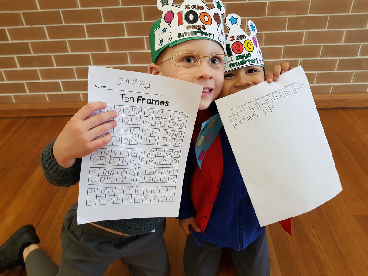 We have written 100 words and now we are looking at the number 100 in tens frames and tally marks for our 100 days of learning celebration! <a href="/CampbelltownPS/">Campbelltown Public</a> <a href="/Anna75732855/">Anna Butler</a>