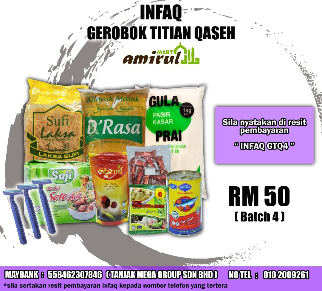 AmirulMart's tweet photo. Inf@k Gerobok Titian Qaseh 4 tinggal #21set sahaja lagi.  InshaAllah, dah ckup nanti, kami akan agihkan kepada yang betul - betul memerlukan seluruh Ipoh ini. Ada ke yang nak bantu cukupkan kuota ni?  Boleh terus lihat pada gambar di 👇 https://t.co/YmnwW71qkH