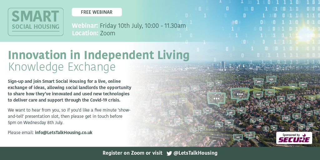 Join a host of social landlords this Friday as they share how they they’ve innovated to support customers across the Covd-19 crisis. Register to tune in, or email info@LetsTalkHousing.co.uk if you’d like to deliver a five minute show-&amp;-tell innovation slot us02web.zoom.us/webinar/regist…