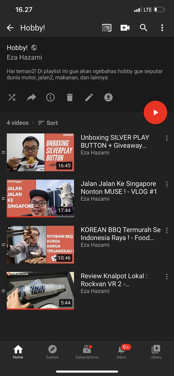 Terakhir, playlist Hobby!Ini sih bakalan jadi update video2 seputar personal life aja, jadi emang akan jarang upload buat playlist iniMungkin trip Jepang next akan saya upload kesini, buat kenang2an~Link: https://www.youtube.com/playlist?list=PLEJnXzw181jDmjNaVbXxqRBF1VBC2jKie