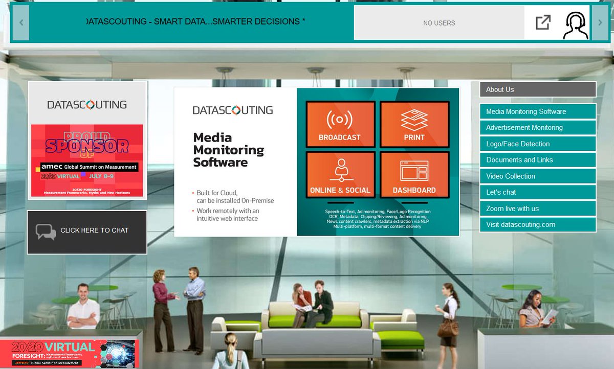 DataScouting's tweet photo. We look forward to "e-meeting" you at our booth during @AmecOrg Summit July 8-9. Just visit the Exhibit Hall and click on DataScouting to view our products / services & chat or Zoom live with us.
#AMECsummit #MediaMonitoring #Software #AdMonitoring #LogoDetection #FaceDetection https://t.co/0CA7QO4NAc