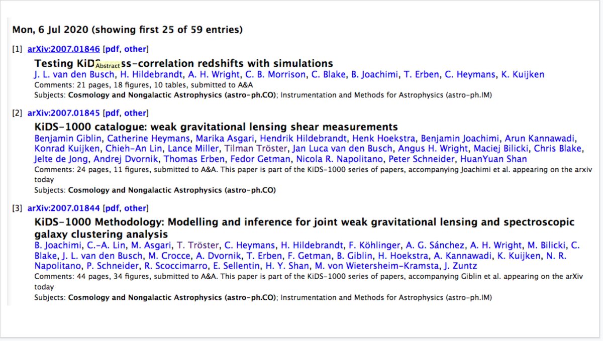 Very proud to be able to show off our first three KiDS-1000 cosmology papers! Methodology only so far, watch this space...
