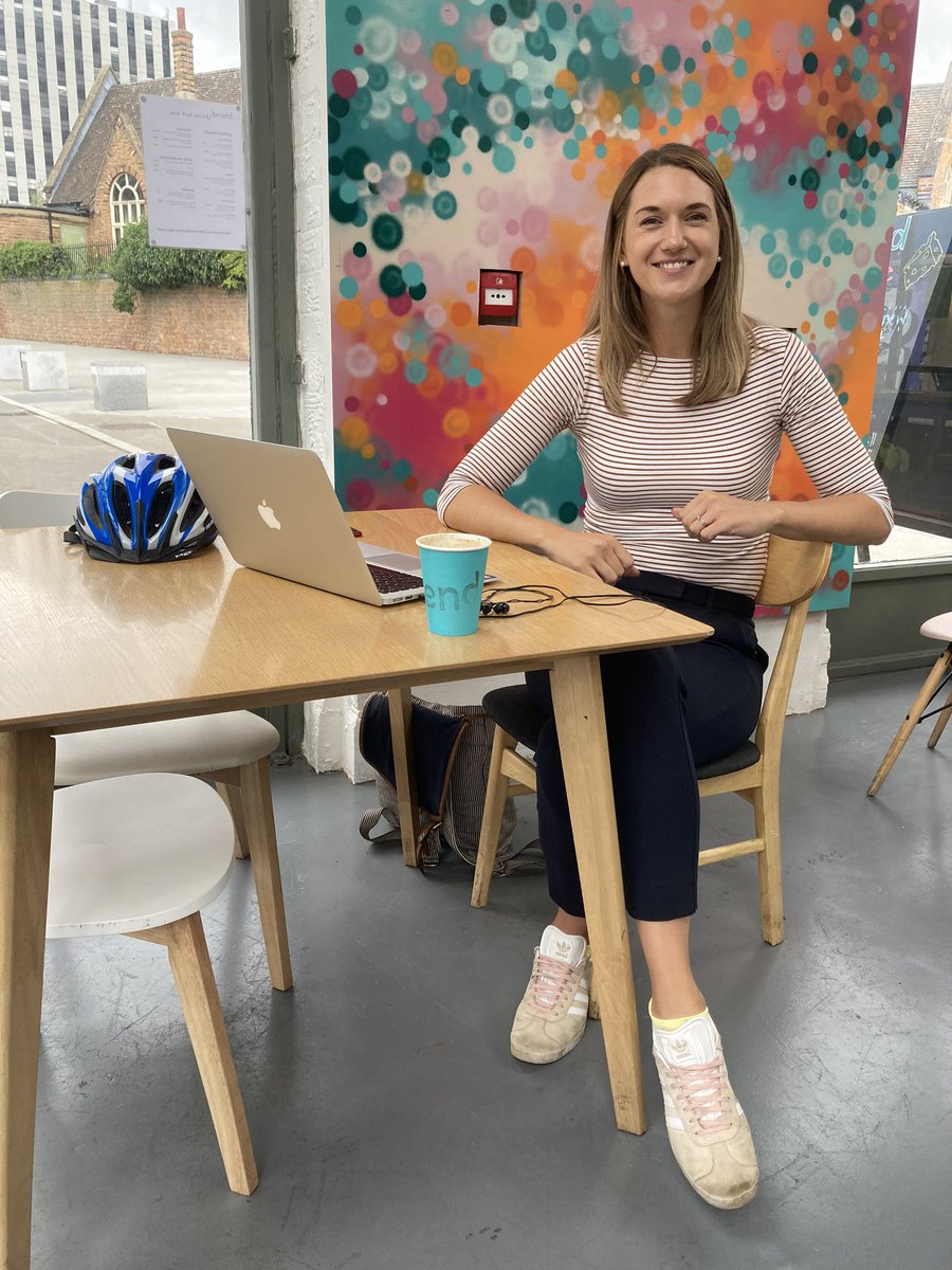 stephenbarker's tweet photo. Great to find @cllrRLangton #BackInNotts (by bike!) &amp; back in @Blendnottingham this morning. #Nottingham’s economy needs people in the office and buying coffee, lunch &amp; pints after work if we’re going to save as many jobs &amp; businesses as we can. #WelcomeBackNottingham https://t.co/5jz0WbaXyD