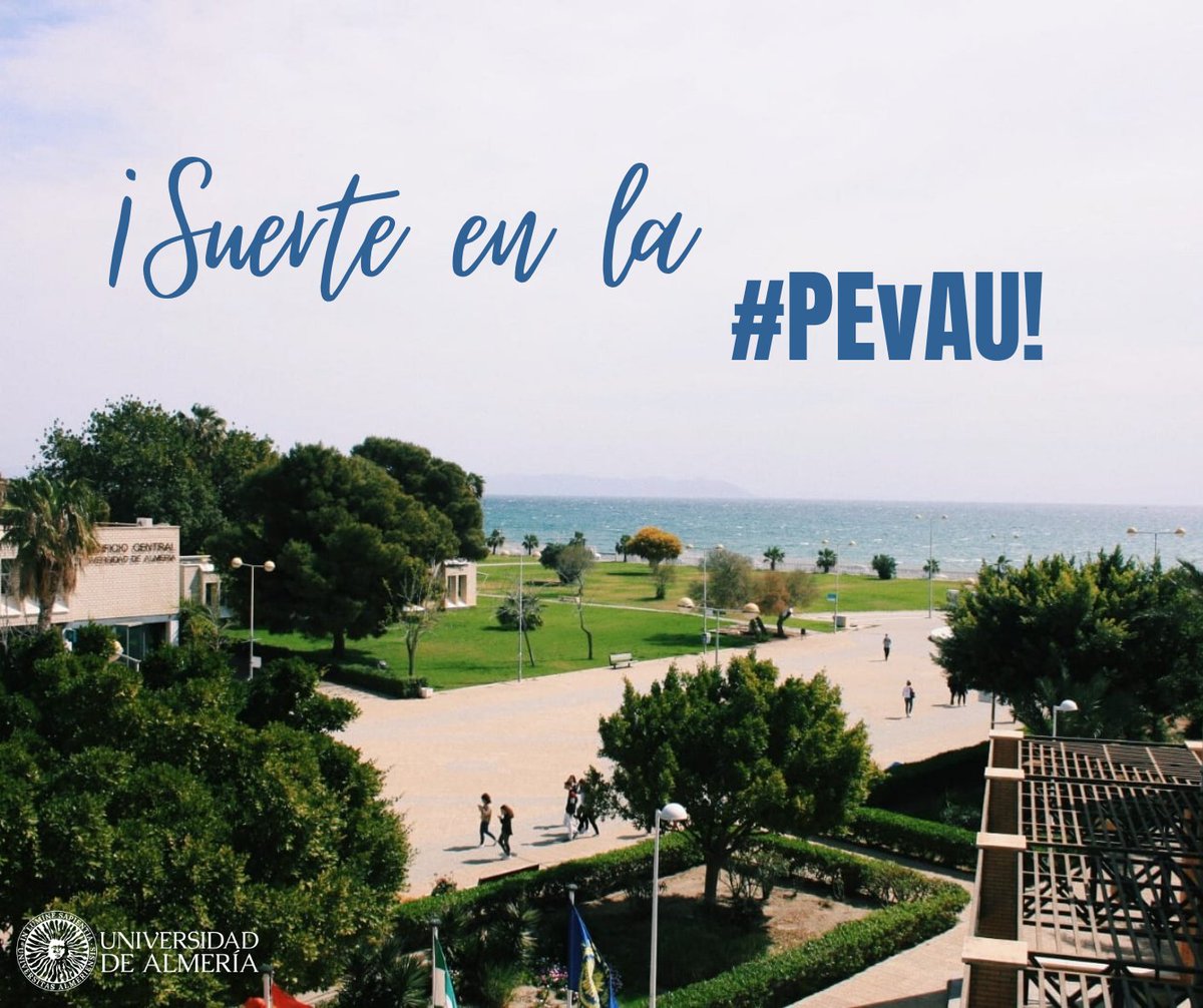 ualmeria's tweet photo. ¡Mucha suerte, futuros universitarios! 🍀 El camino ya está hecho 👣y ahora a triunfar en la #PEvAU  ¡La UAL os espera con los brazos abiertos! 🙌 https://t.co/st4cs7IPcm