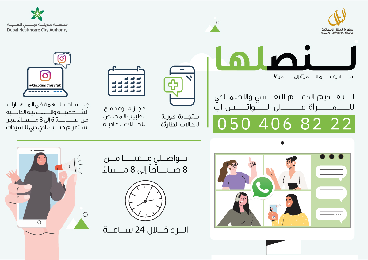 منال بنت محمد تطلق حملة "لنصلها" لتقديم الدعم النفسي والاجتماعي للمرأة، لتعزز جهود الدولة للتغلب على تأثيرات "كوفيد - 19"، ضمن مشاريع "مبادرة المنال الإنسانية" وبالشراكة مع مدينة #دبي الطبية
mediaoffice.ae/ar/news/2020/J…