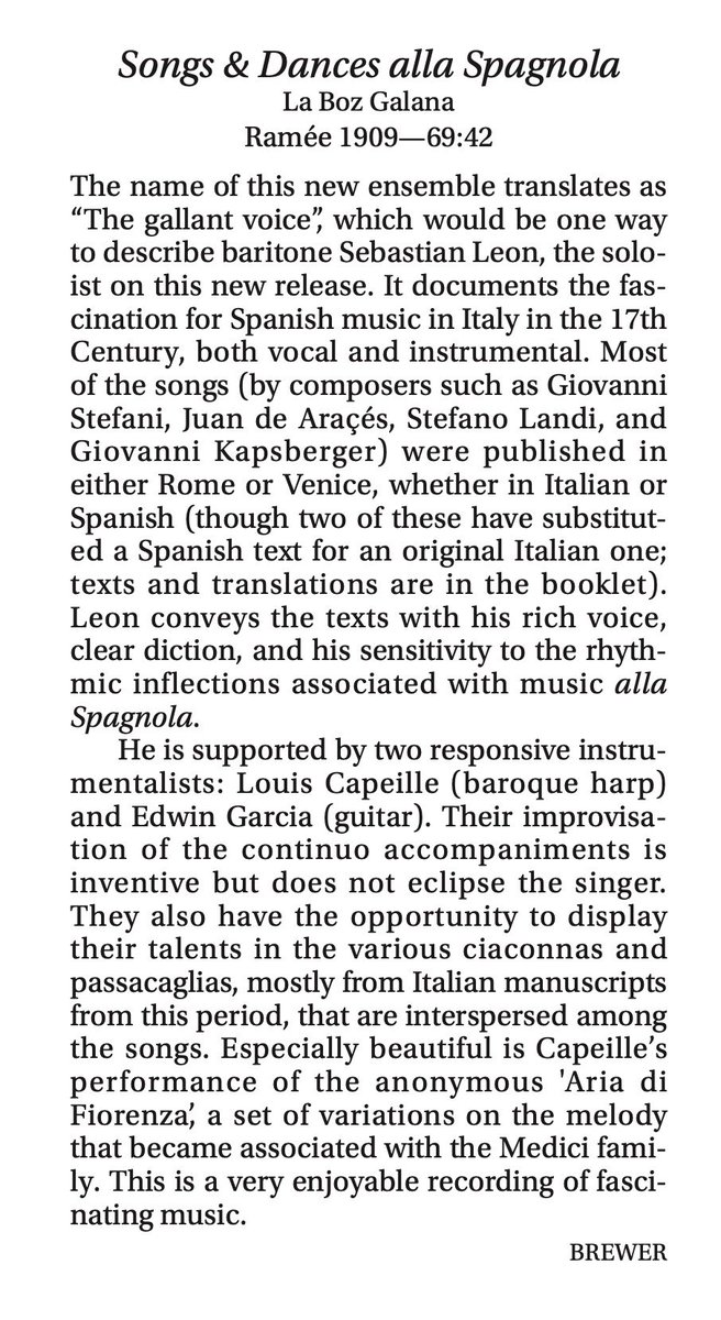 labozgalana's tweet photo. Another nice review about our CD «D'Amor mormora il vento» by Charles Brewer for the American Record Guide❣️💨 https://t.co/AqEaukgaaL