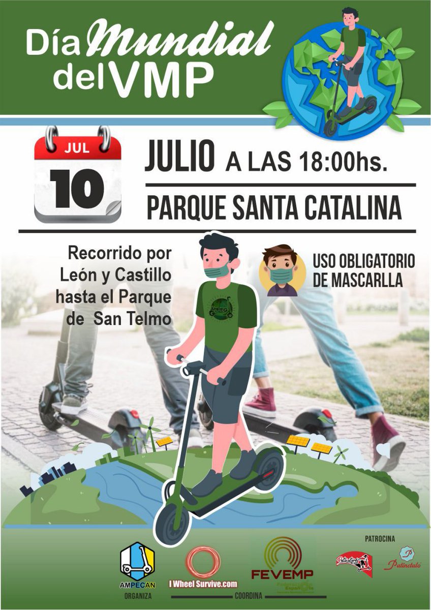 lpgcmovilidad's tweet photo. Comenzamos la semana con la vista en el finde 🗓️ El viernes tenemos una cita #DíaMundialDelVMP 🛴👇 https://t.co/ofaWtDfmTW