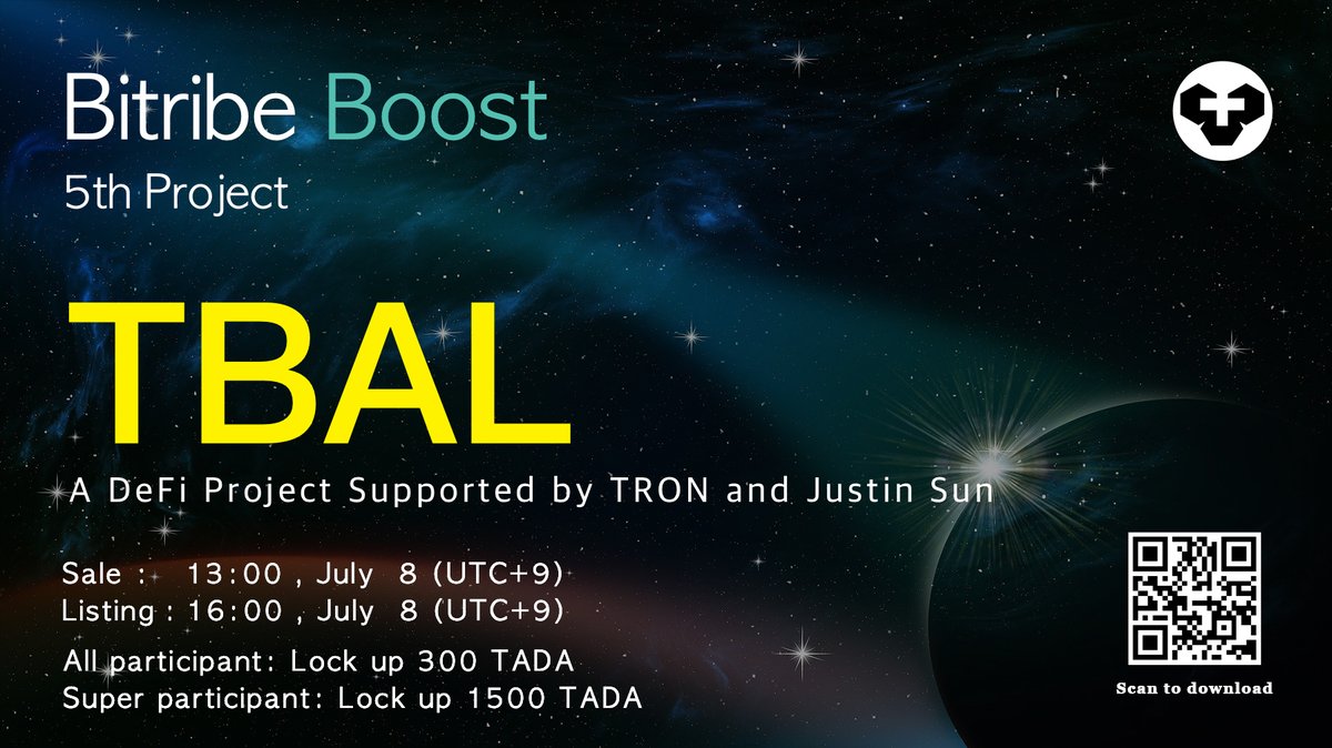 Bitribeofficial's tweet image. Boost 1st Project - TBSV 49x
2nd-TETC 39x
3rd-TLTC  21x
4th-TADA 15x
5th-#TBAL ??

🔒Note：
Lock 300 💵#TADA to purchase
Lock 1500 💵#TADA to be a super participant

Predict TBAL‘s rising after #Bitribe Boost 

More info：bitribe.com/xo

@justinsuntron  @Tronfoundation