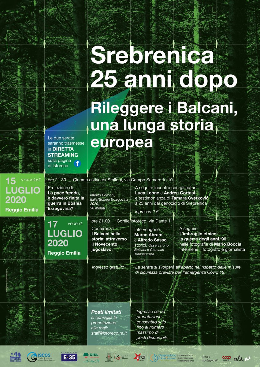 italyinbih's tweet photo. "Srebrenica, jedna duga evropska priča": ovih dana za sjećanje i debatu u 🇮🇹
Per rileggere #Srebrenica
Grazie @iscoscisl @BalcaniCaucaso @ComuneRE
"Srebrenica,
a long European story":
to remember,
to understand.
Because it's our present history.
#NeverAgain #NowhereAgain https://t.co/0Zar0ONfGt