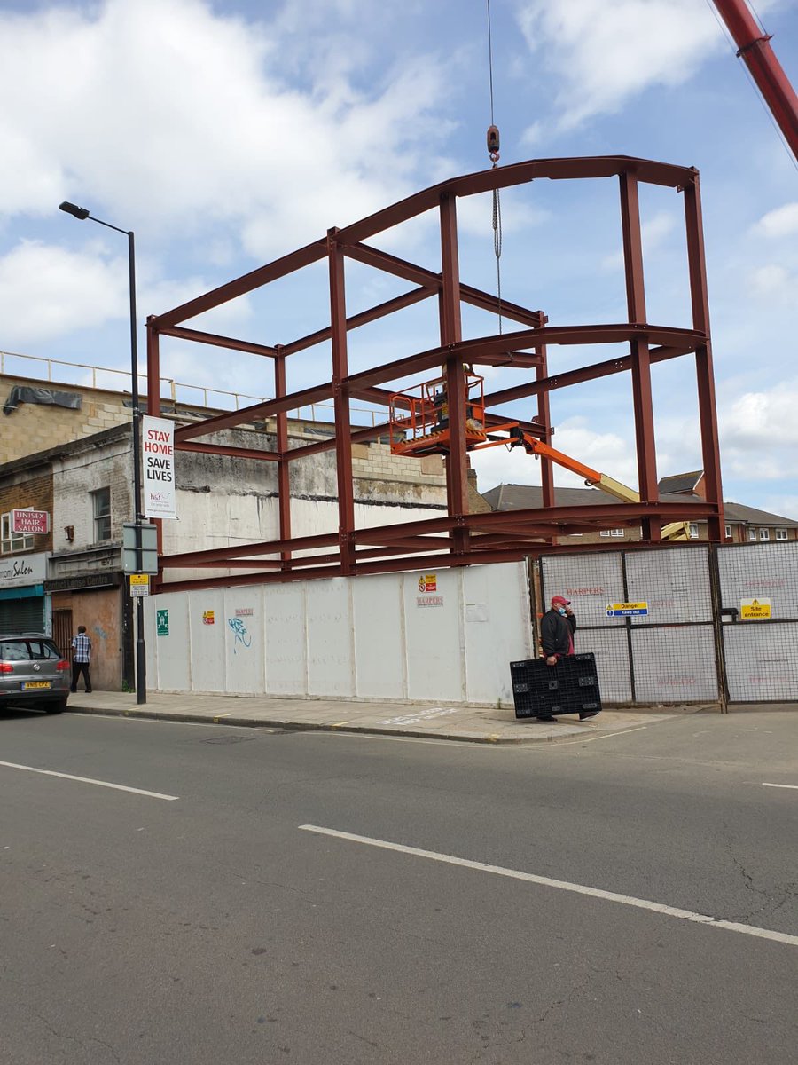 JCCEngineering's tweet photo. Great start at Lillie Road last week cant wait to see it completed! Thanks to Coussens Cranes and Summit Platforms Ltd for assisting on this intricate job #steelstructures #jccengineering #steelbuildings #steelfabrication #lillieroad #steelframing https://t.co/OhG0vuQOjn