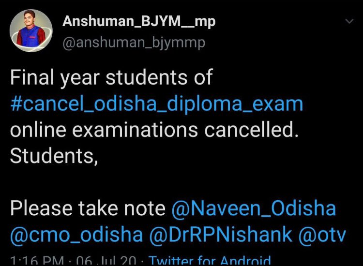smarak97's tweet photo. @nidhiindiatv @Naveen_Odisha @CMO_Odisha @aksahoo_odisha I think govt here should stop saying that we really care for the students bcoz if it be so then they would have cancelled #bput exams as well ... we aren’t their testing kits ... if diploma exams can be cancelled then why not btech are we immortal @nidhiindiatv #BPUTStopKaroNa https://t.co/P3PqaZNhSb