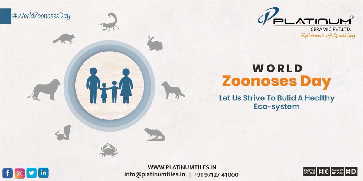 platinumtiles_'s tweet photo. #worldzoonosesday #zoonosesday #day #festival #world #zoonoses #tilestyle #tilesaddiction #TileStore #tilesdesign #tilesforwall #tileshowroom #tilesofinstagram #tilesfrommorbi #tilestoreonline #tilestonetrends #tilespecification #tilesfloor #tilesupply #tileselect #morbi #gujarat https://t.co/vhQKzbDCVC