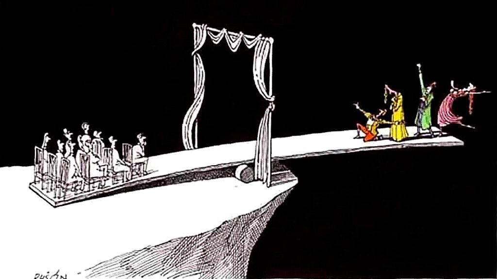 WolframBMeyer's tweet photo. Die Situation der Kunst gut dargestellt! Es könnte ja fast lustig sein, wenn es nur nicht...

#kulturerhalten #kunst #istdaskunstoderkanndasweg #balance #immerlustig #derimmerlacht #durchatmen #makemusicnotwar #ichwilldochnurspielen #schauspielerleben #kunsterleben #bühne https://t.co/DCUP8THo8g