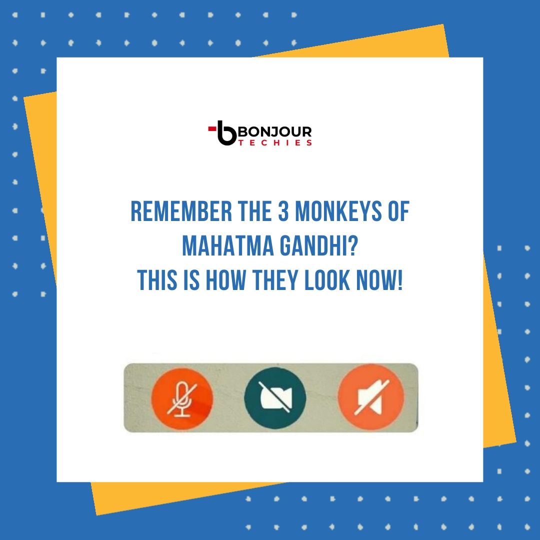 BonjourTechies's tweet photo. Remember those 3 monkeys Mahatma Gandhi told us! This is how they look in the modern day world! 
#bonjourtechies #mahatmagandhi #digitakmarketingagency #socialmediamarketing #advertisingandmarketing #socialmedia #workfromhome #quarantinelife #newnormal #india #agencylife https://t.co/4fclAgtzMD