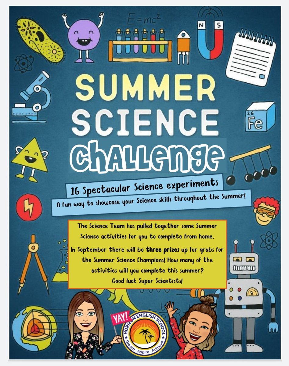 HorizonDubaiUAE's tweet photo. And finally we have our Horizon Summer Science challenge. Please see details attached.

Have a wonderful and well deserved Summer break. Stay fit, healthy and positive 🌈

#InThisTogetherDubai #happyhorizon #NewDaysNewWays #horizoncommunity #horizonscience #keepourbrainsactive https://t.co/aP8wCOVxmk