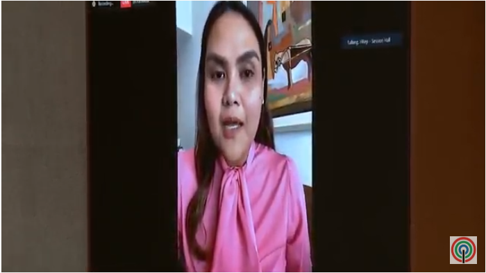 Dumper PTDA Party-list Representative Claudine Diana Bautista makes a manifestation: This is not a show but a function of our democratic process.  #ABSCBNfranchise