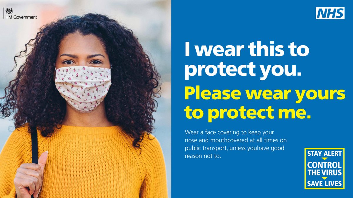PHU_NHS's tweet image. You can stay alert by making sure you wear a face covering on public transport and in enclosed spaces if you can. Find out more at nhs.uk/coronavirus.  #StayAlert #COVID19