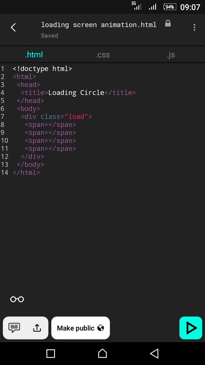 Michell57442338's tweet photo. #100DaysOfCode
Day 39 of #100DaysOfCode 
Used HTML, CSS skills to create a loading screen animation
#HTML #CSS #codehive2020 #CodeNewbie #CodeNewbies #GirlsWhoCode #womenintech #WomenWhoCode #stayhome https://t.co/Xqh3OxWPIS